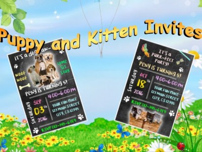 Puppy and Kitten invitations